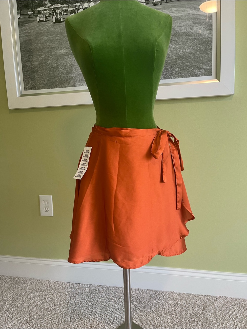 Urban Outfitters Rust Orange Wrap Skirt with Side Tie